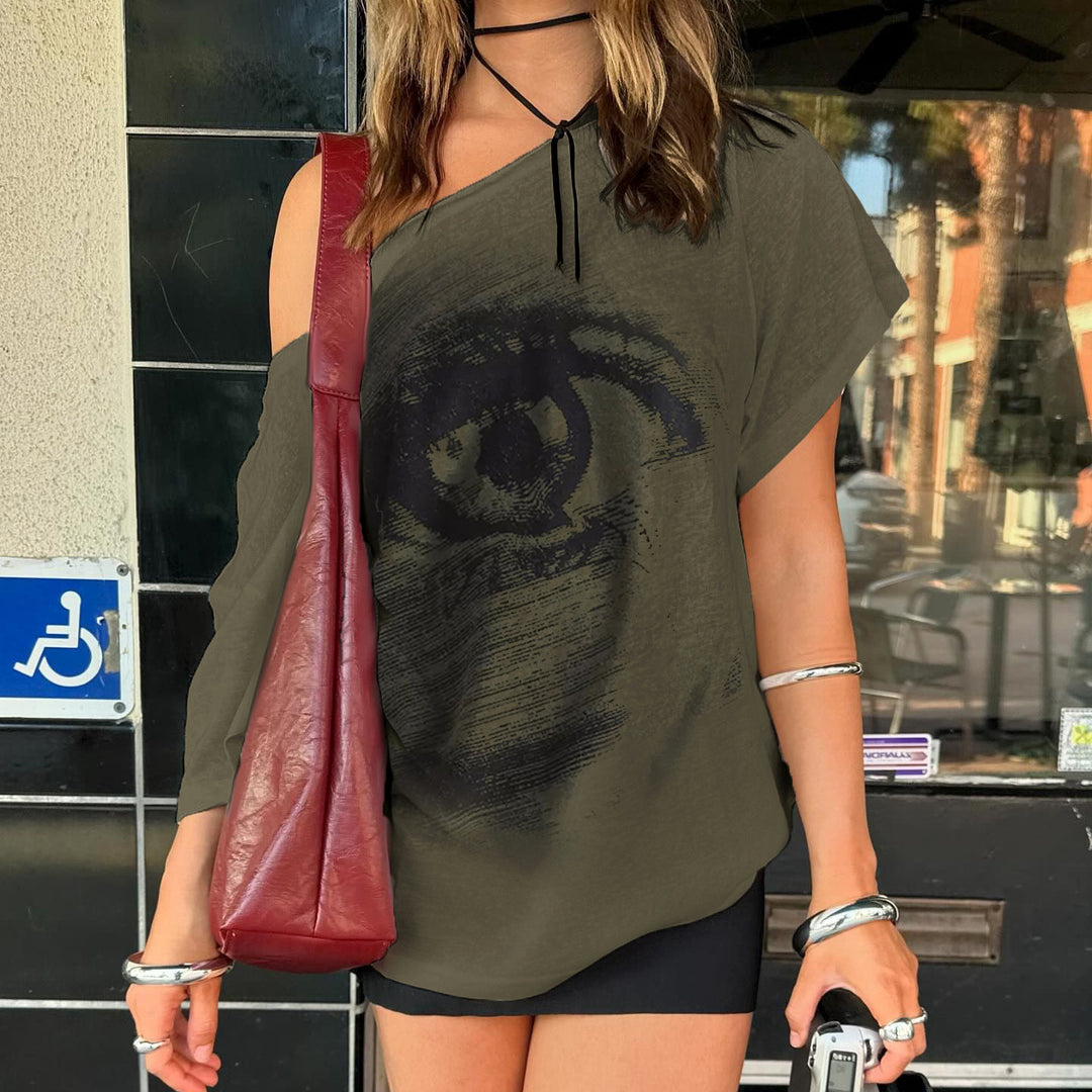 Damen Palazzo-Hose im modernen Tiermotiv mit elastischem Bund und auffälligen Details Drune