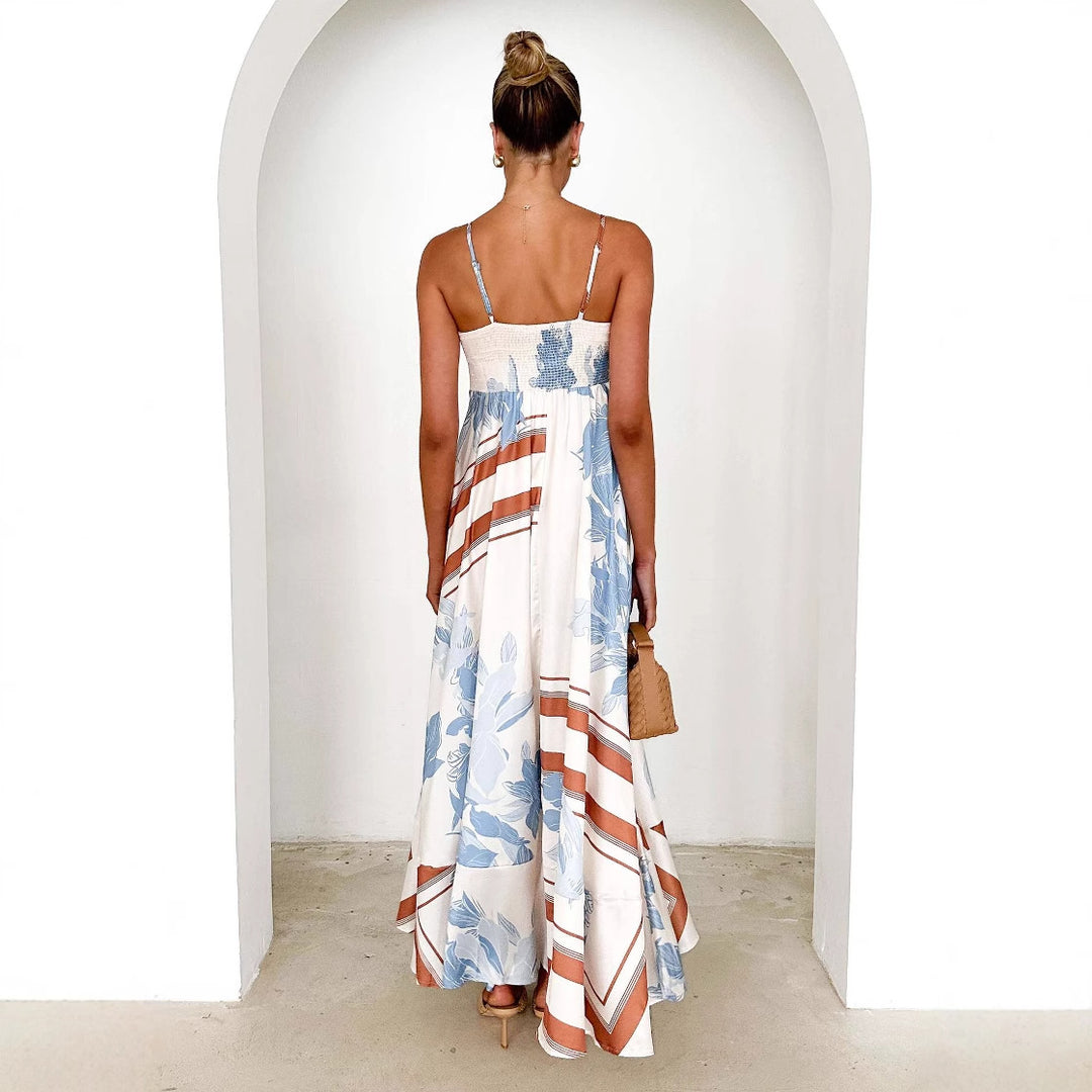 Damen Maxikleid mit verspieltem Blumendesign und ausgeschnittenen Details Drune