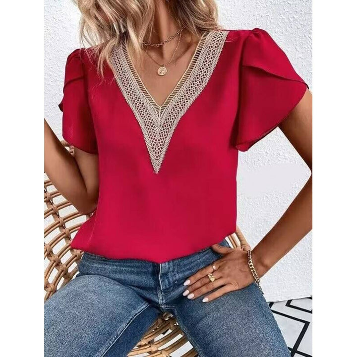 Damen Bluse mit eleganter Spitzenverzierung Drune