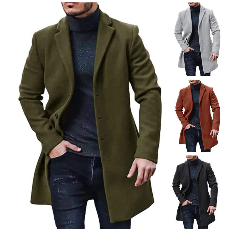 Herren eleganter Wintermantel im klassischen Design Drune
