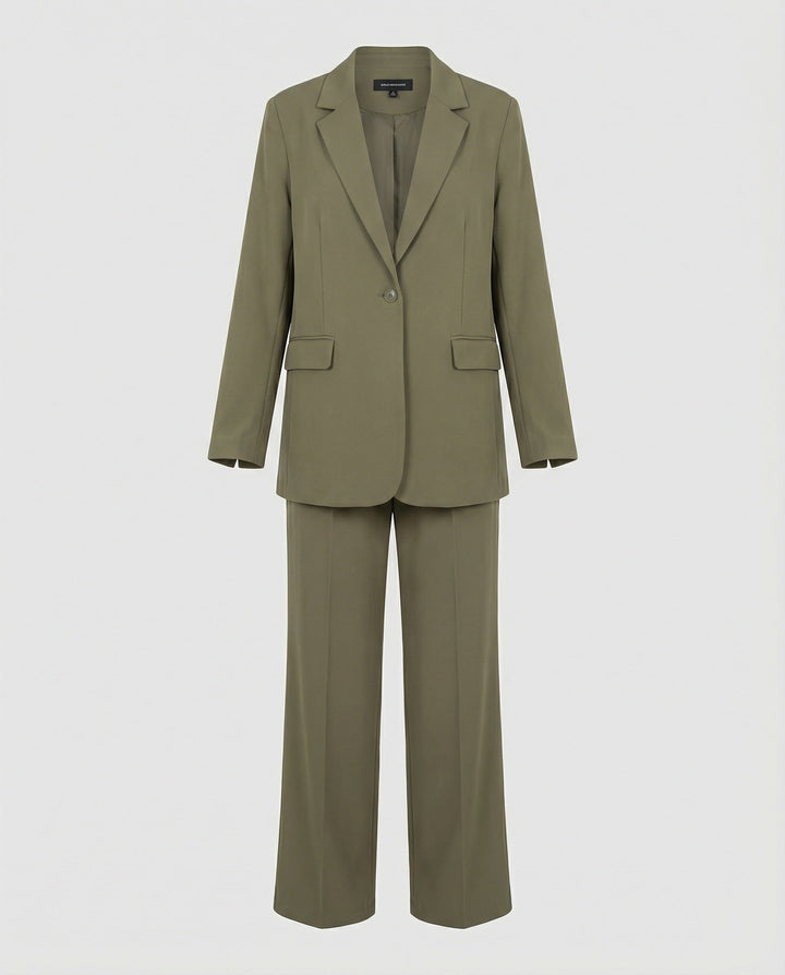 Damen elegantes Anzug-Set mit weitem Hosenbein und modernem Blazer Drune