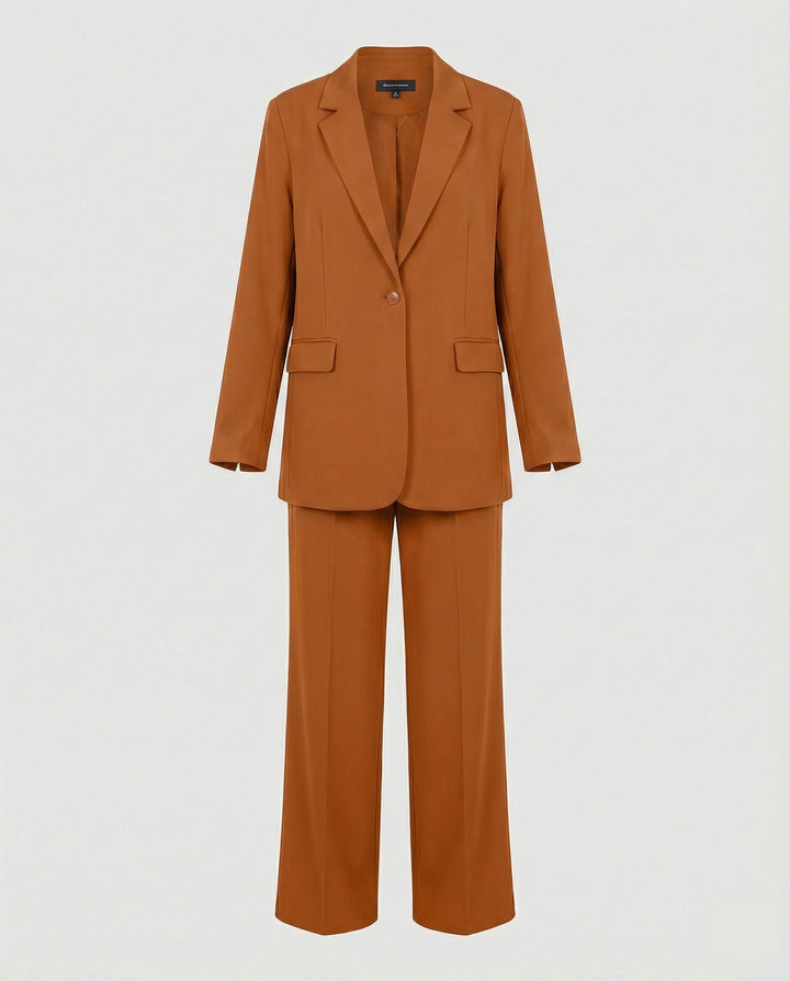 Damen elegantes Anzug-Set mit weitem Hosenbein und modernem Blazer Drune
