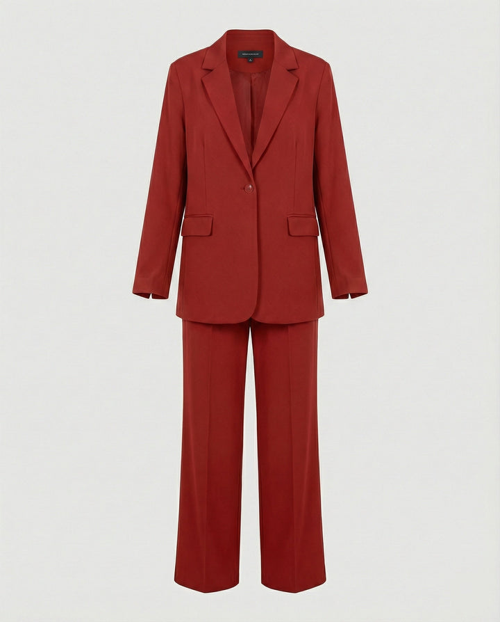 Damen elegantes Anzug-Set mit weitem Hosenbein und modernem Blazer Drune