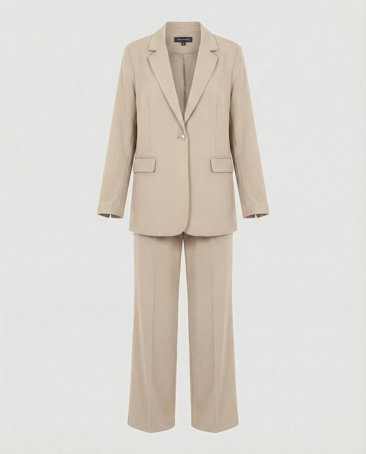 Damen elegantes Anzug-Set mit weitem Hosenbein und modernem Blazer Drune
