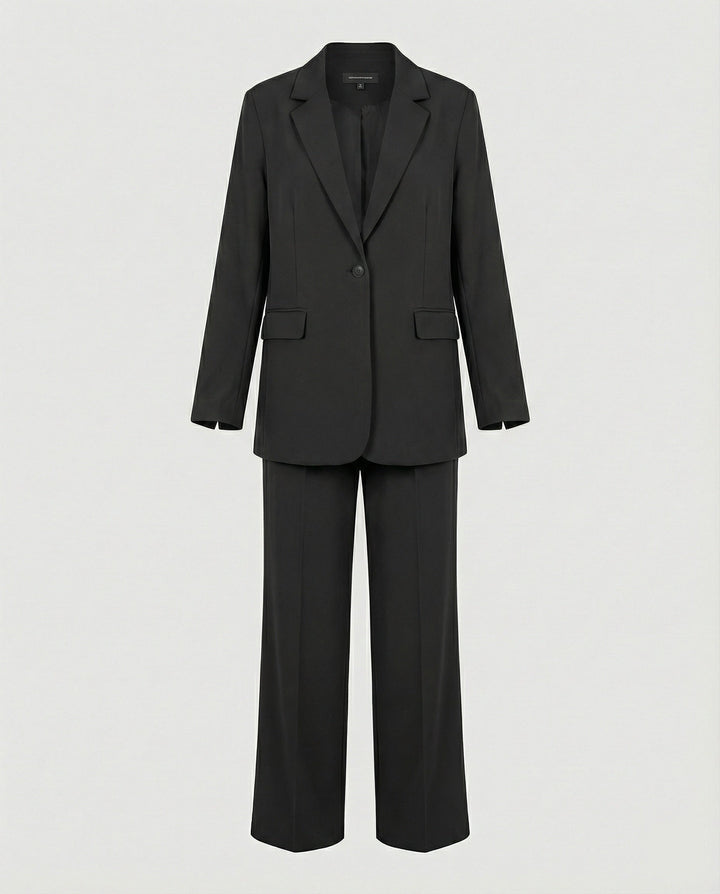 Damen elegantes Anzug-Set mit weitem Hosenbein und modernem Blazer Drune