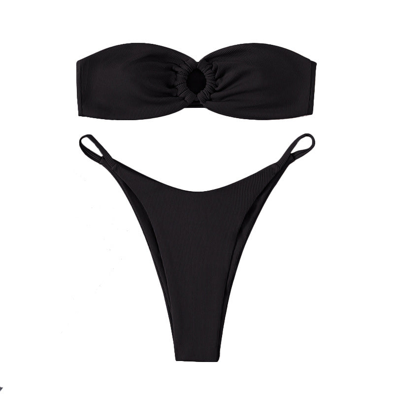 Damen Bandeau-Bikini mit Ringdetails Drune