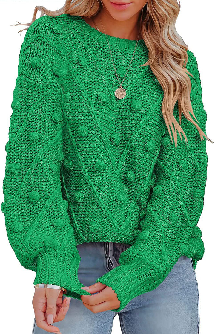 Damen stylischer Strickpullover mit strukturiertem 3D-Muster Drune