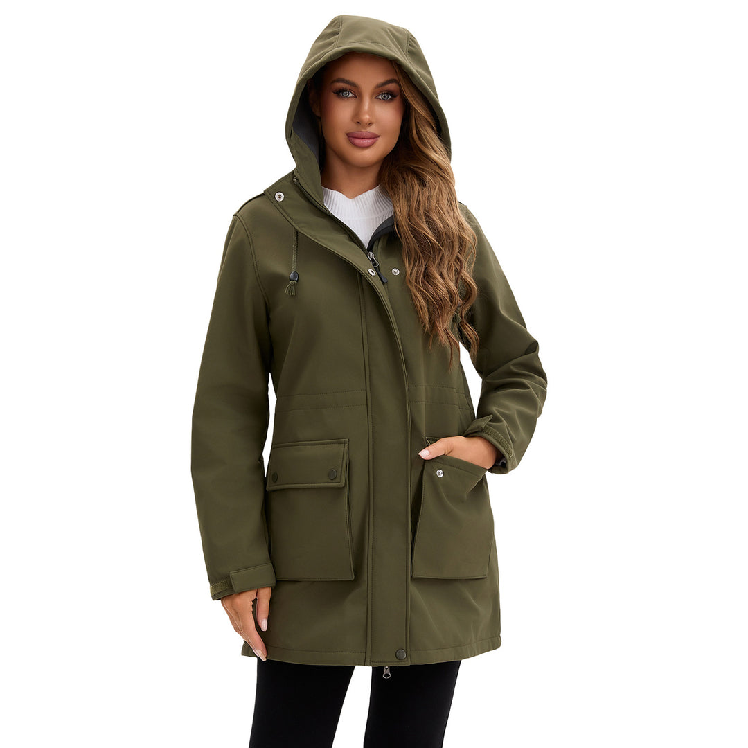 Damen funktionale Outdoor-Jacke mit verstellbarem Taillenzug und Innenfutter Drune