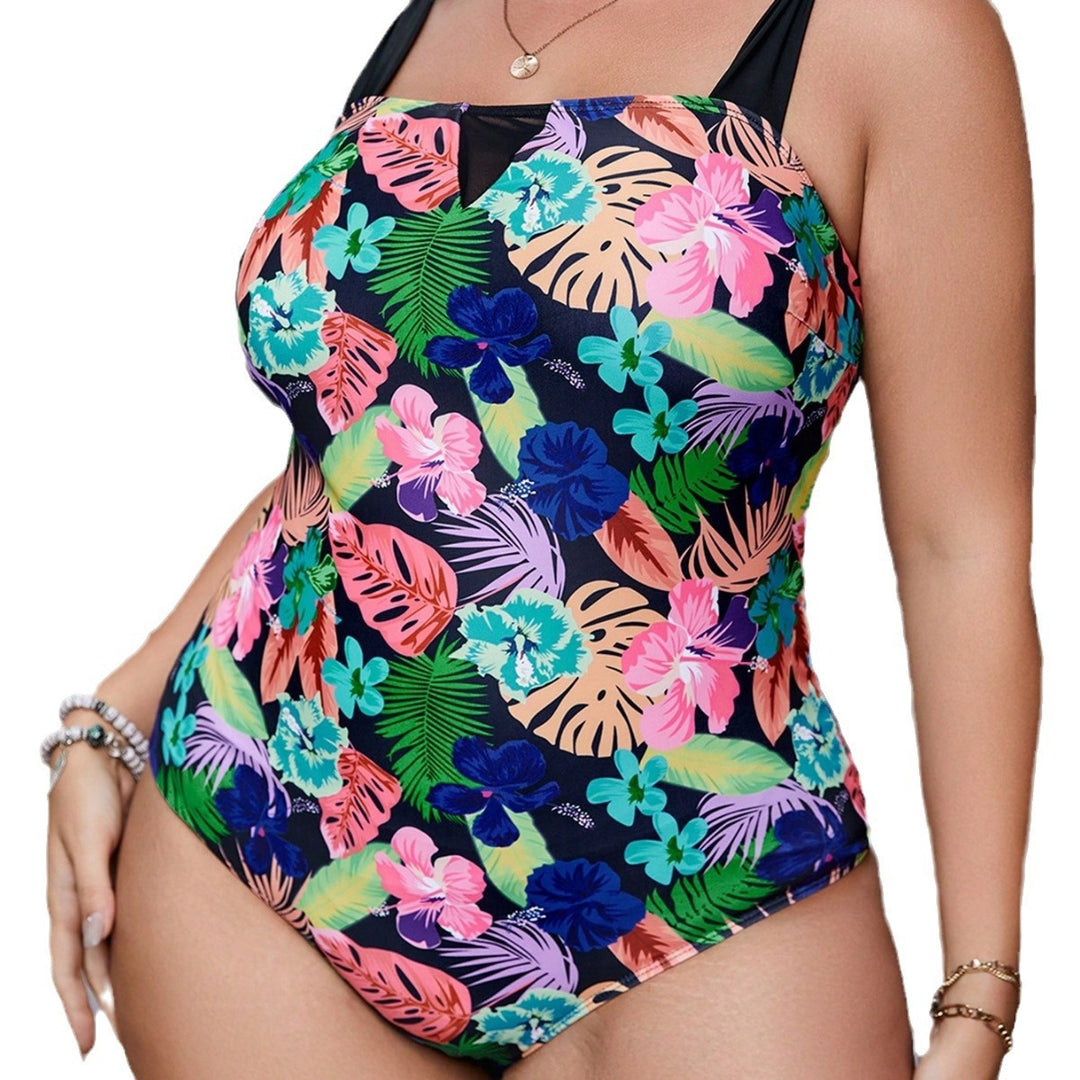 Damen Einteiliger Badeanzug mit floralen Akzenten Drune