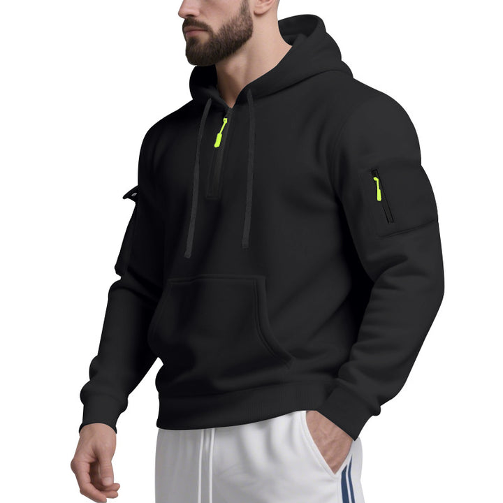 Herren Funktions-Hoodie mit halbem Reißverschluss und praktischen Taschen Drune