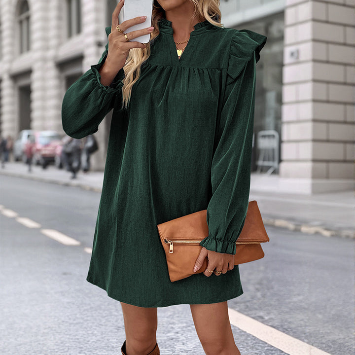 Damen Freizeitkleid mit Rüschendetails und elegantem Schnitt Drune