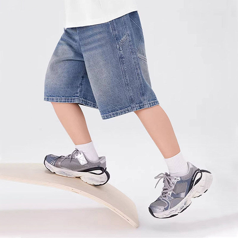 Jungen lässige Denim-Shorts mit aufwendigen Details Drune