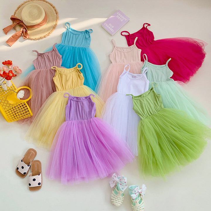 Mädchen Tüll Skater Tanzkleid Drune
