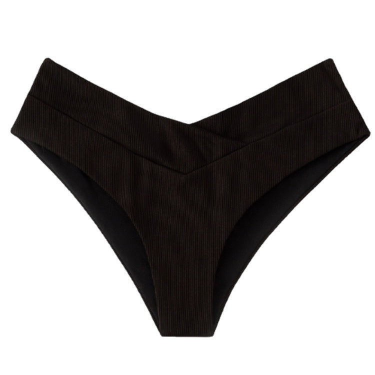 Damen Hoch tailliertes Bikini-Unterteil mit doppeltem Stoff Drune