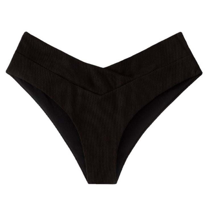 Damen Hoch tailliertes Bikini-Unterteil mit doppeltem Stoff Drune