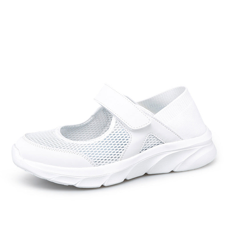 Damen nan Komfort-Riemchen-Sneaker mit Klettverschluss nahtlosem Strickschaft und dämpfender Leichtsohle Drune
