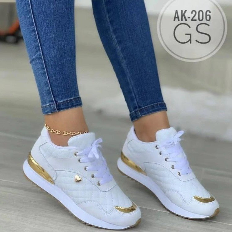 Damen modische Sneakers mit edlen Metalldetails und komfortabler Sohle Drune