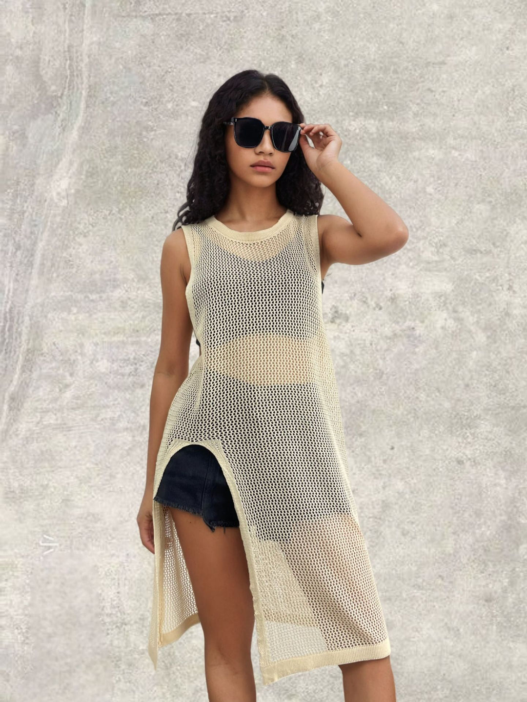 Damen Netzkleid Drune