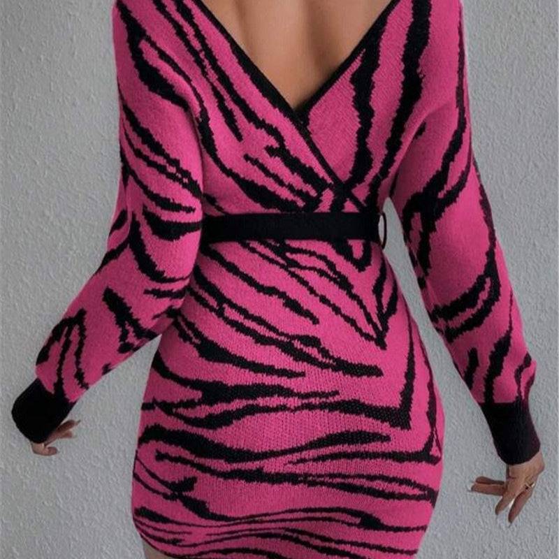 Damen Strickkleid im angesagten Zebramuster Drune