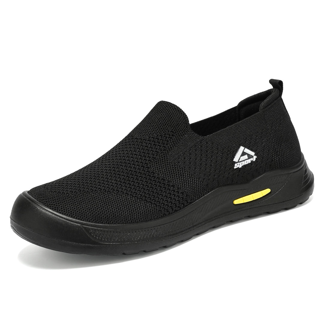 Herren nan atmungsaktiver Slip-On Arbeitsschuh mit nahtlosem Strickoberteil, stoßdämpfender EVA-Zwischensohle und rutschfester Gummilaufsohle Drune