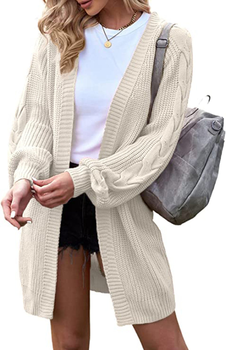 Damen Strickjacke mit einzigartigem Zopfmuster und lässigem Schnitt Drune
