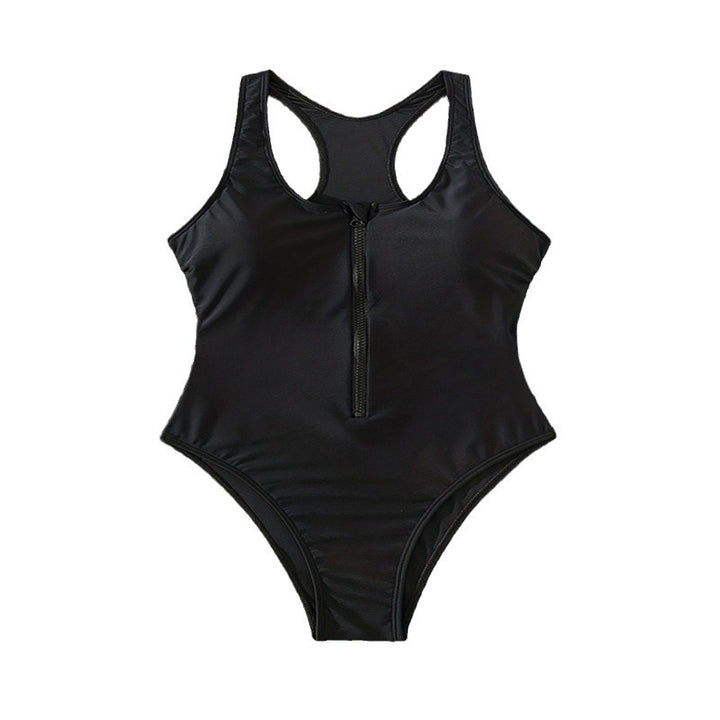 Damen Einteiler Badeanzug mit durchgehendem Reißverschluss und Racerback-Design Drune