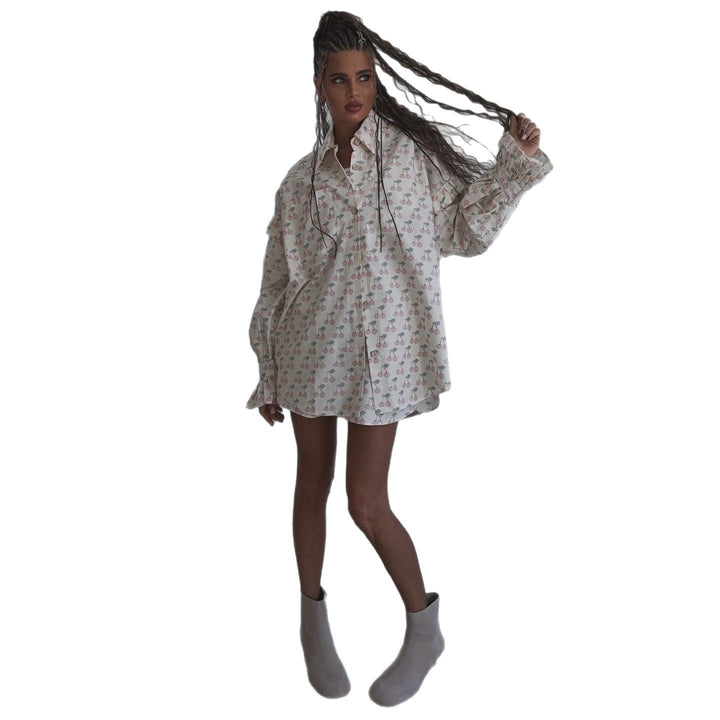 Damen Komfortables Pyjama-Set mit Kirschmuster Drune