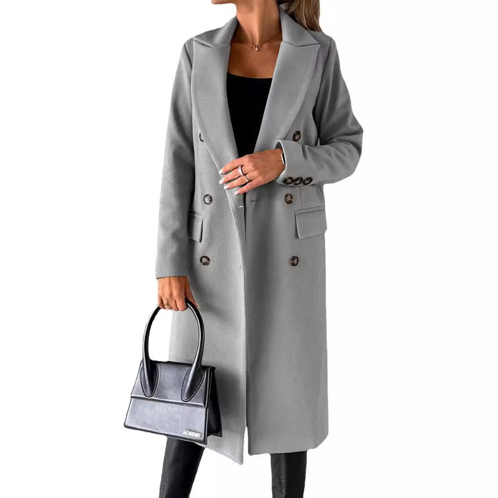 Damen eleganter und bequemer Wollmantel Drune