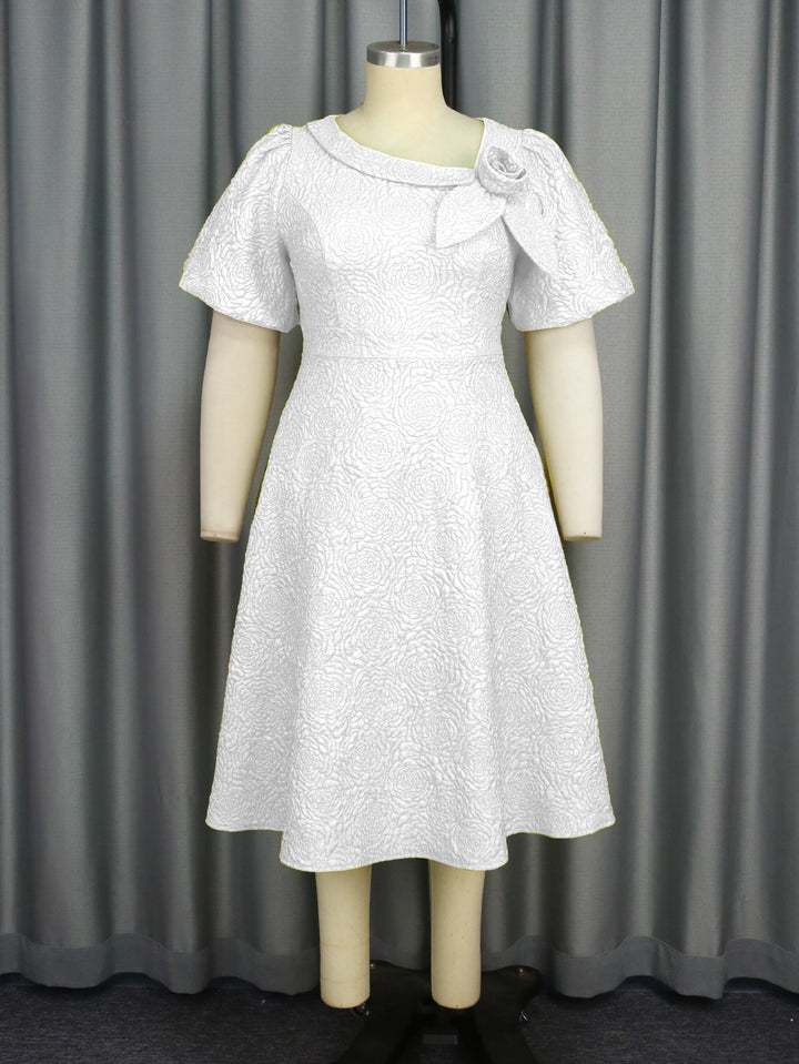 Damen Kleid mit elegantem Blumendruck und dekorativer Schleifenverzierung Drune