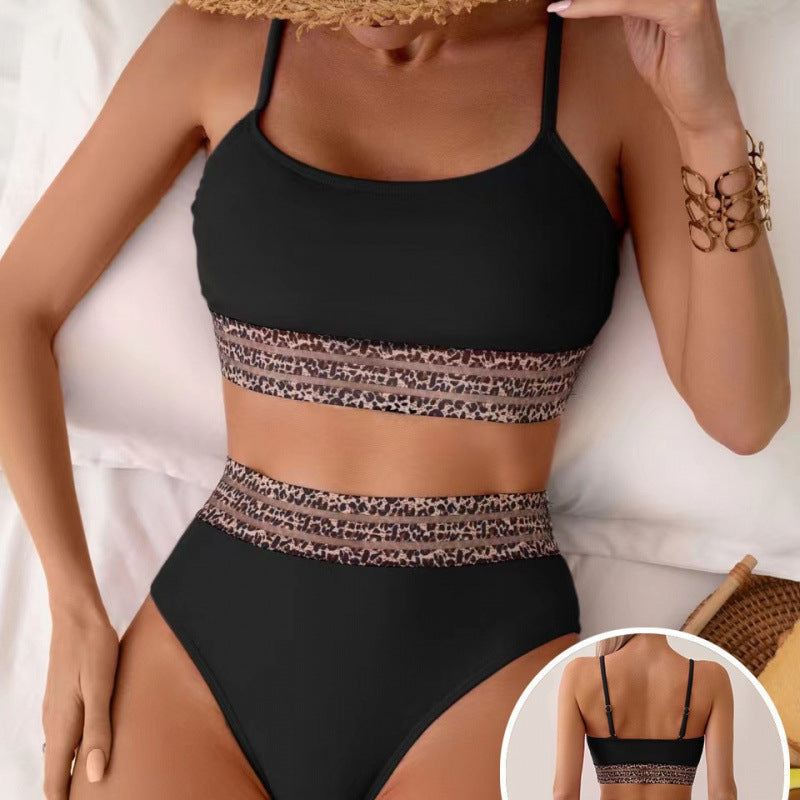 Damen Bikini-Set mit stylischem hohen Bund und modischem Animal-Design Drune