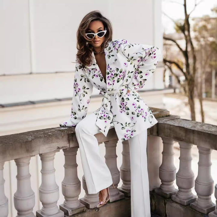 Damen nan tailliertes Blazerkleid mit Leopardenprint und Bindegürtel Drune