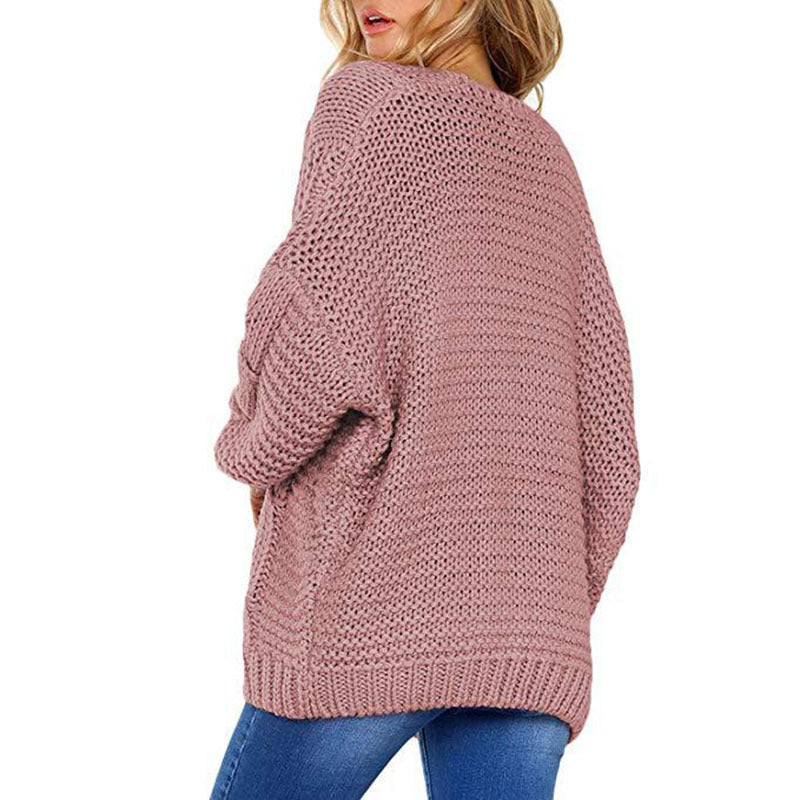 Damen Grobstrick-Cardigan mit elegantem Zopfmuster und weitem Schnitt Drune