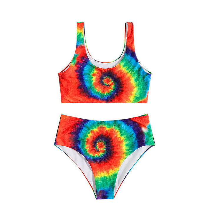 Damen Buntes Spiralmuster Bikini-Set Drune