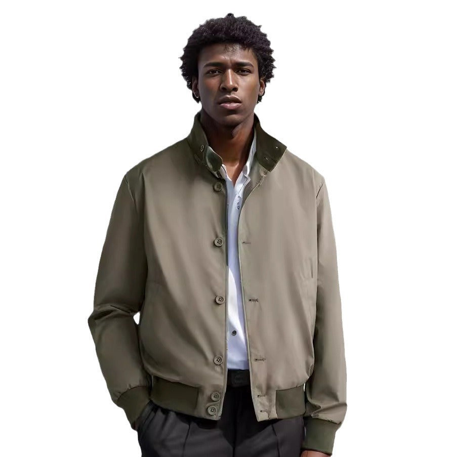 Herren modische Freizeitjacke mit praktischem Stehkragen Drune