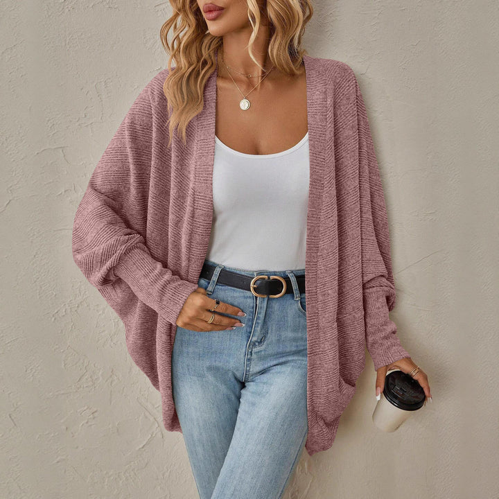Damen legere Strickjacke mit lässigem Schnitt und weit geschnittenen Ärmeln Drune