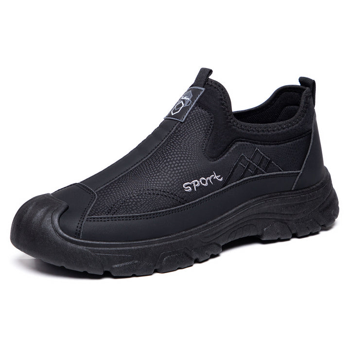 Herren nan robuster Slip-On Arbeitssneaker mit verstärkter Zehenkappe, rutschfester Profilsohle und elastischem Einstieg Drune