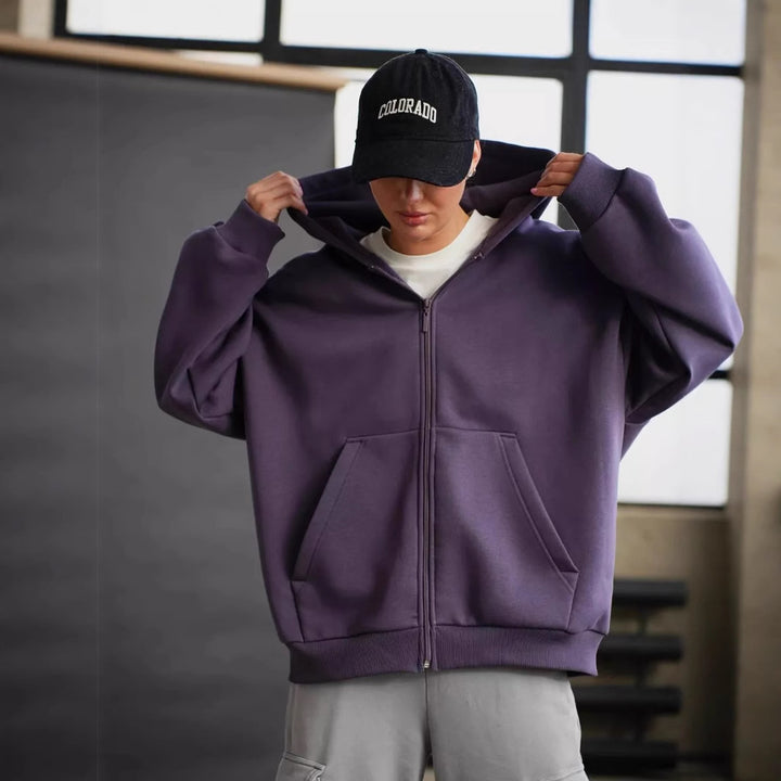Damen Zip-Hoodie mit lässigem Schnitt und großen Taschen Drune