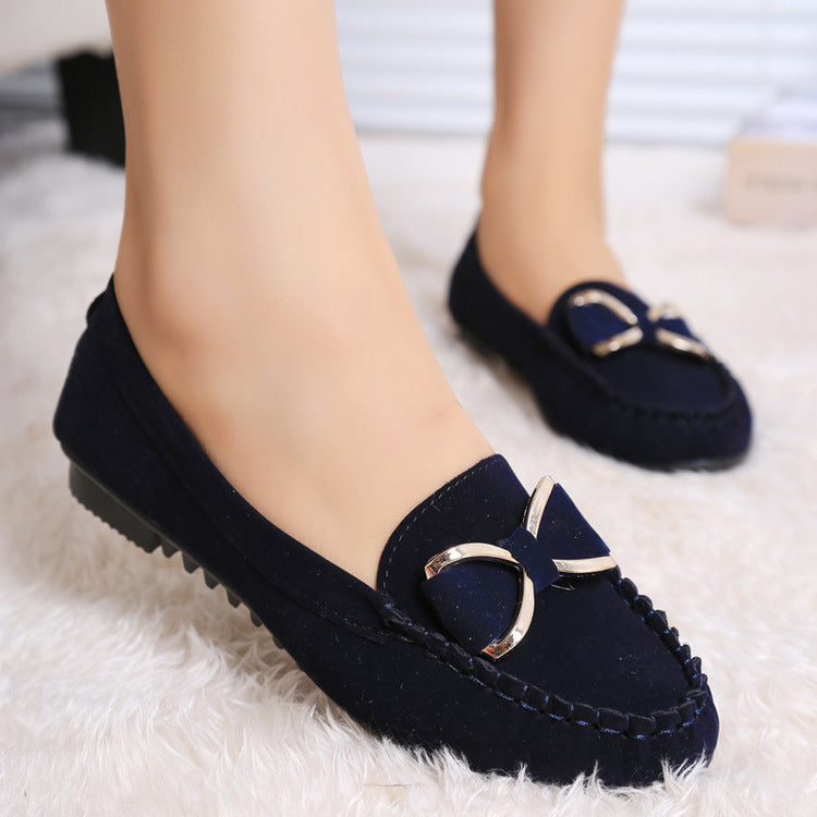 Damen nan elegante Mokassin Halbschuhe mit dekorativer Metallschnalle und rutschfester Gummisohle Drune