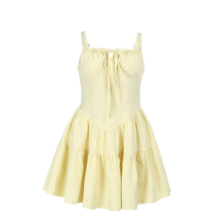 Damen verspieltes Mini-Kleid mit lässigem Schnitt und Rüschendetails Drune