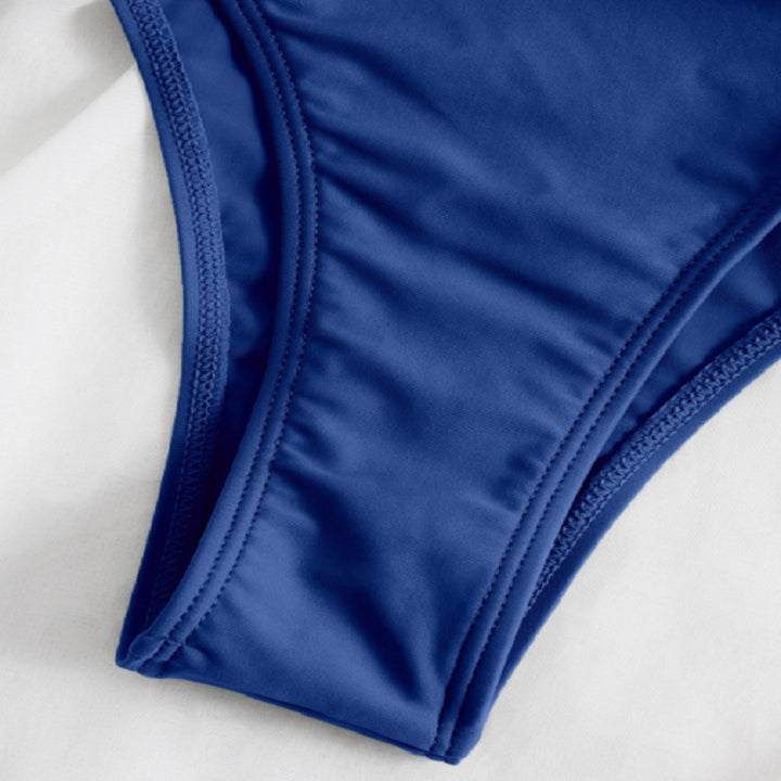 Damen Einteiler Badeanzug mit asymmetrischem Schnitt und seitlichen Bindebändern Drune