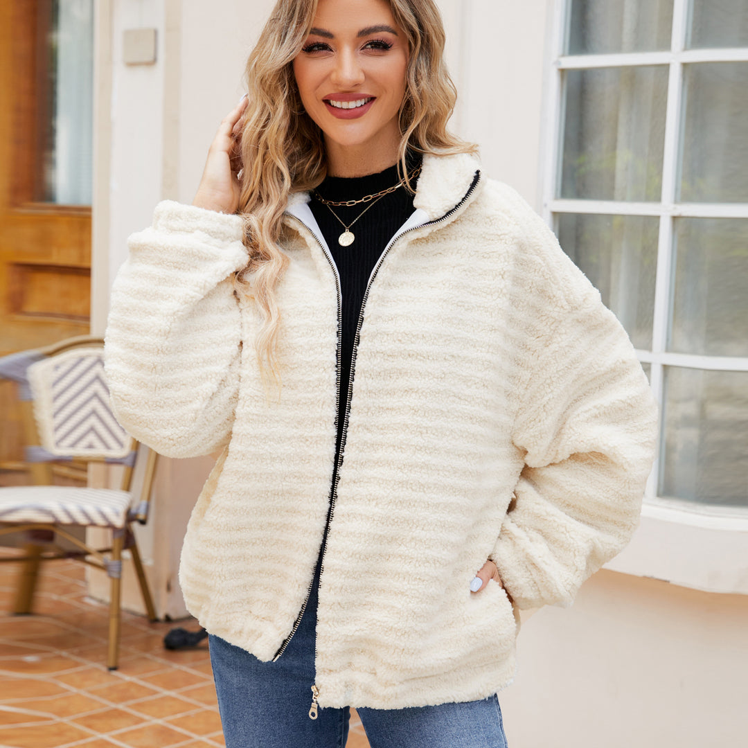 Damen Fleece-Jacke mit kontrastierendem Reißverschluss Drune