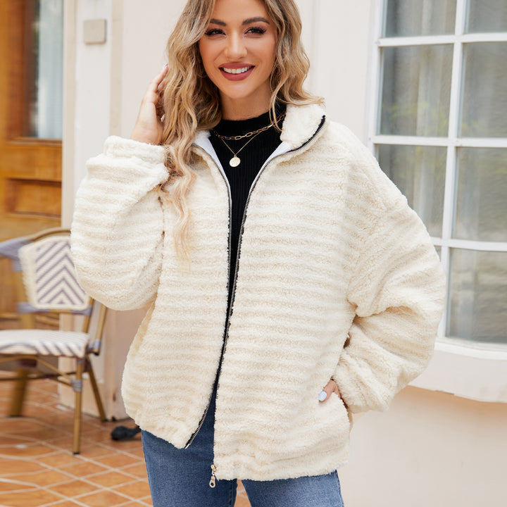 Damen Baumwoll-Fleecejacke mit Reißverschluss Drune