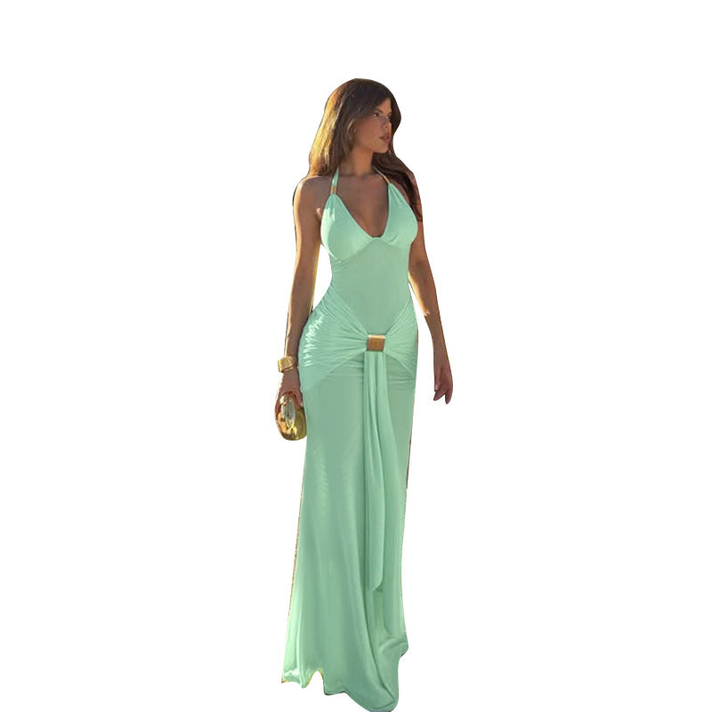 Damen Maxikleid mit raffiniertem Schnitt und glamourösen Akzenten Drune