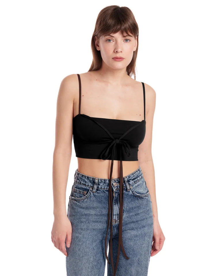 Damen Crop-Top mit schmalen Trägern und innovativem Schnitt Drune