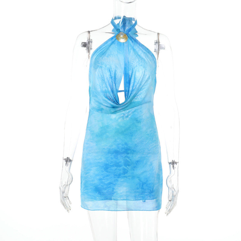 Damen Neckholder Minikleid mit elegantem Schnitt Drune