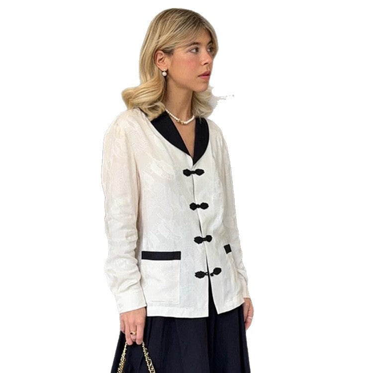 Damen Leichte Blazerjacke mit dekorativen Knöpfen und eleganten Taschen Drune