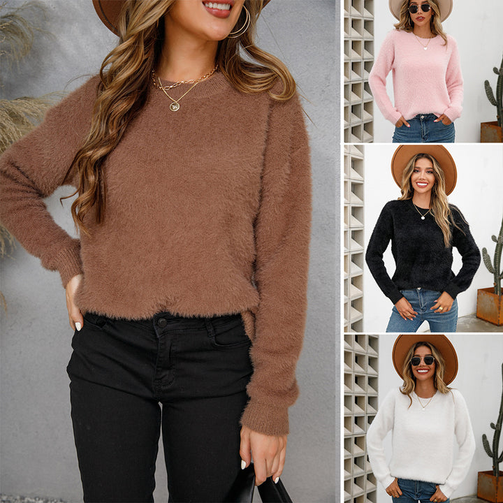 Damen weicher Strickpullover mit modernem Schnitt Drune