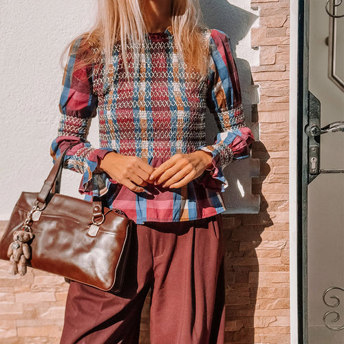 Damen modische Karottenhose mit hohem Bund und eleganten Falten Drune