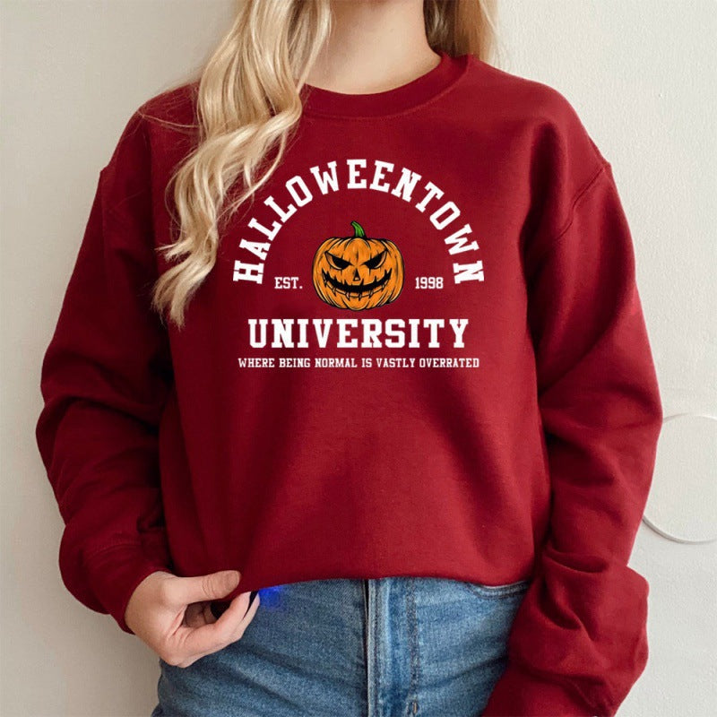Damen Sweatshirt mit kreativem Halloween-Design und bequemer Passform Drune