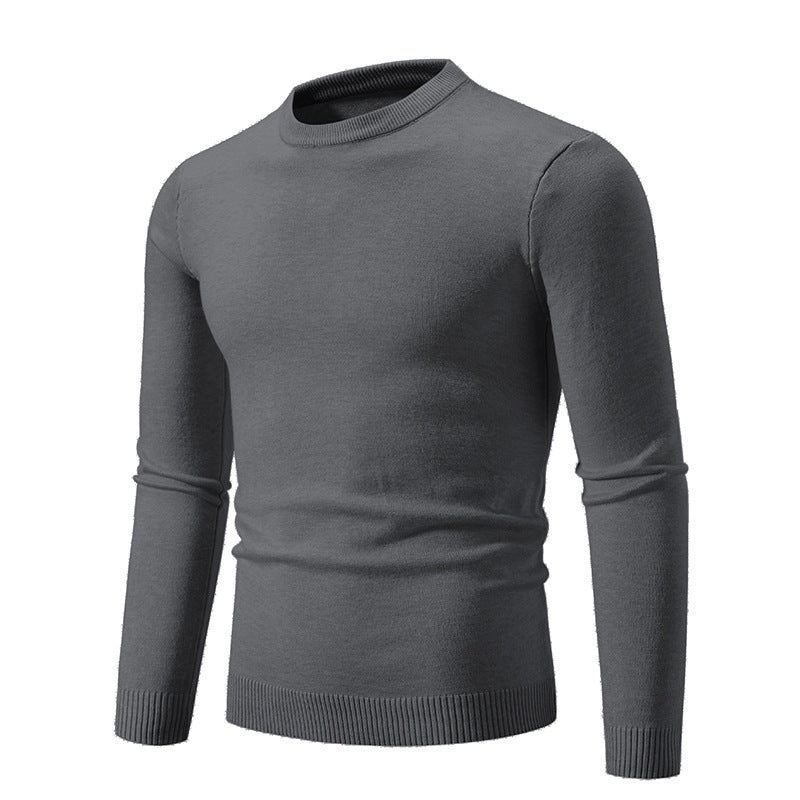 Herren klassischer Rundhals-Pullover aus weichem Strick Drune
